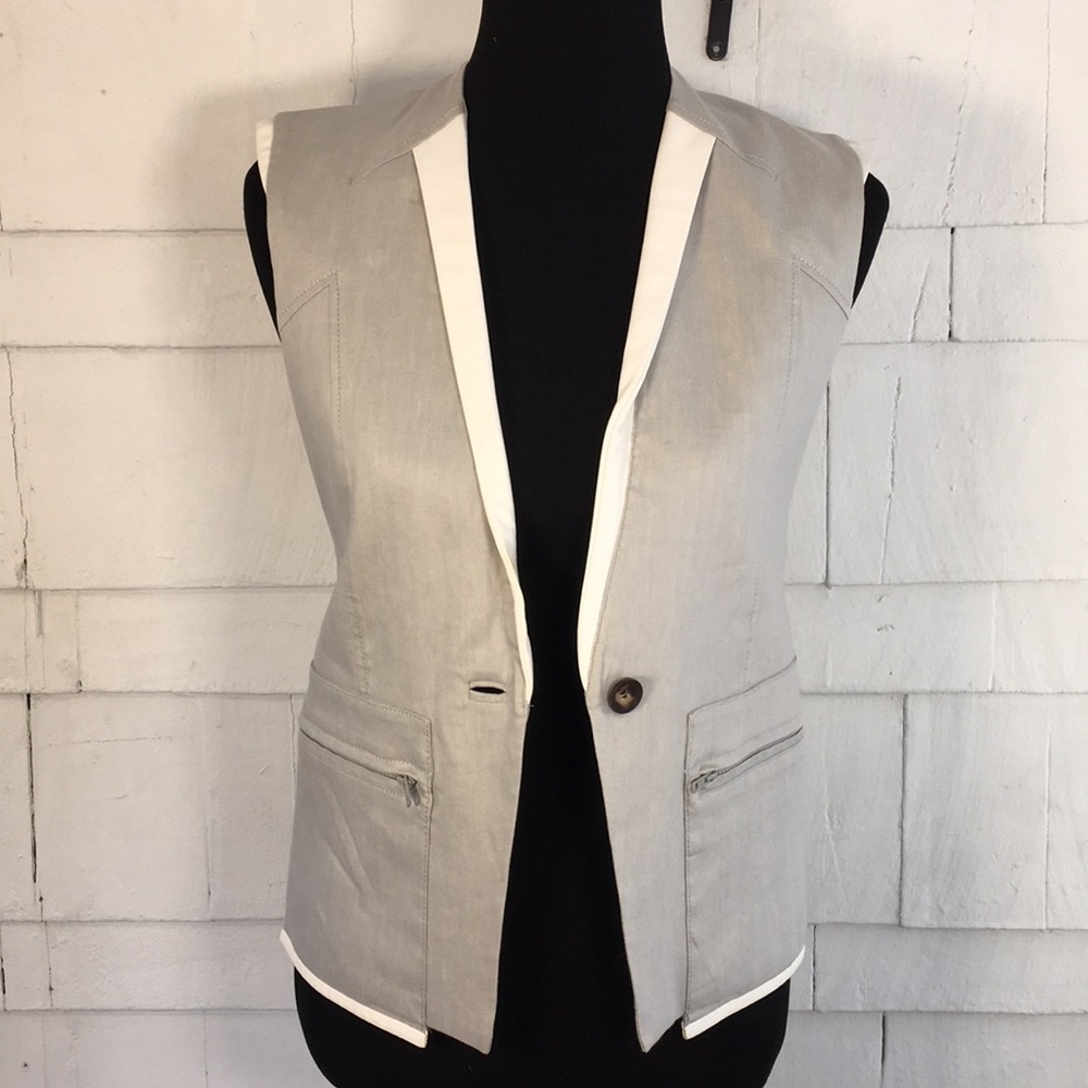 Helmut Lang leather trim vest small